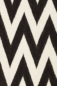 BLACK AND IVORY CHEVRON HAND WOVEN DHURRIE by Imperial Knots - Image 2