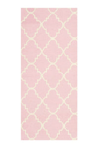 PINK AND IVORY MOROCCAN HAND WOVEN DHURRIE by Imperial Knots - Image 1