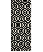 BLACK AND IVORY DIAMOND HAND WOVEN DHURRIE