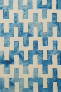 BLUE DIP DYED WISHBONE HAND TUFTED CARPET by Imperial Knots - Image 3