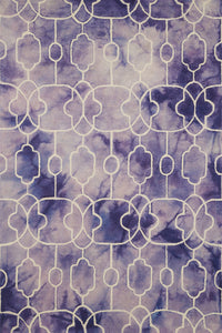PURPLE DIP DYED TRELLIS HAND TUFTED CARPET by Imperial Knots - Image 1