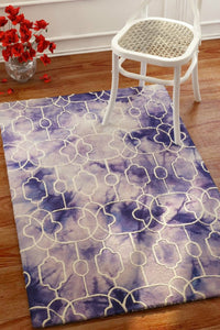 PURPLE DIP DYED TRELLIS HAND TUFTED CARPET by Imperial Knots - Image 2