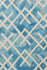 BLUE DIP DYED LINKS HAND TUFTED CARPET by Imperial Knots - Image 3