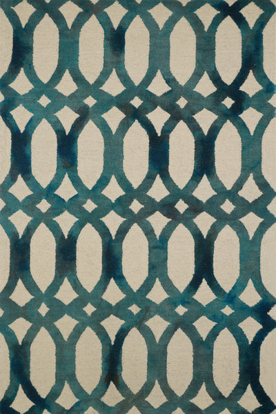 IVORY BLUE DIP DYED LOOPS HAND TUFTED CARPET