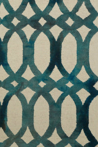 IVORY BLUE DIP DYED LOOPS HAND TUFTED CARPET by Imperial Knots - Image 3