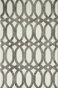 IVORY GREY DIP DYED LOOPS HAND TUFTED CARPET by Imperial Knots - Image 1
