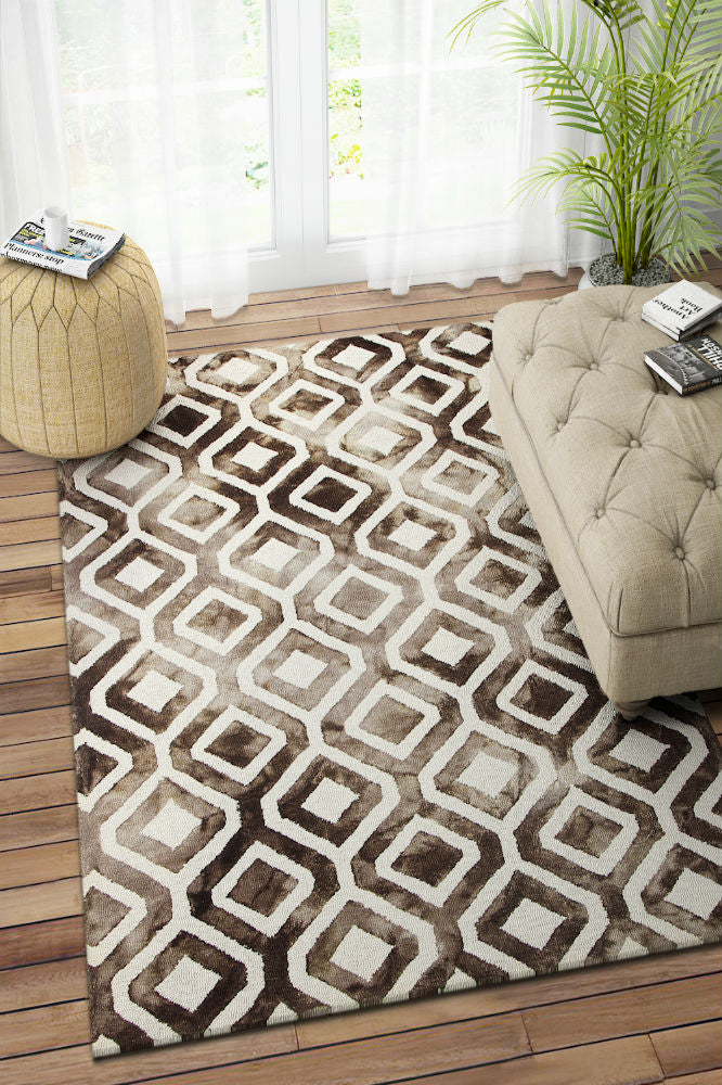BROWN DIP DYED HAND TUFTED CARPET