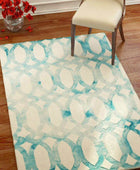 IVORY BLUE DIP DYED LOOPS HAND TUFTED CARPET
