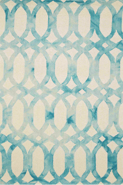 IVORY BLUE DIP DYED LOOPS HAND TUFTED CARPET