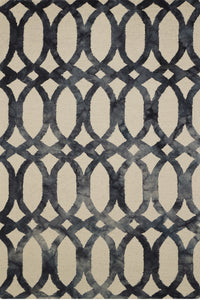 IVORY CHARCOAL DIP DYED LOOPS HAND TUFTED CARPET by Imperial Knots - Image 1