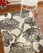 IVORY GREY DIP DYED FLORAL HAND TUFTED CARPET