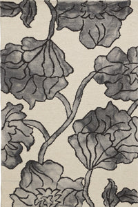 IVORY GREY DIP DYED FLORAL HAND TUFTED CARPET by Imperial Knots - Image 1