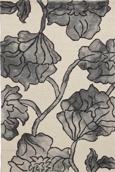 IVORY GREY DIP DYED FLORAL HAND TUFTED CARPET