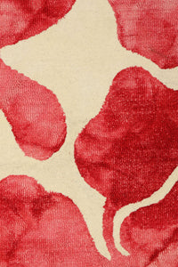 RED IVORY DIP DYED FLORAL HAND TUFTED CARPET by Imperial Knots - Image 3