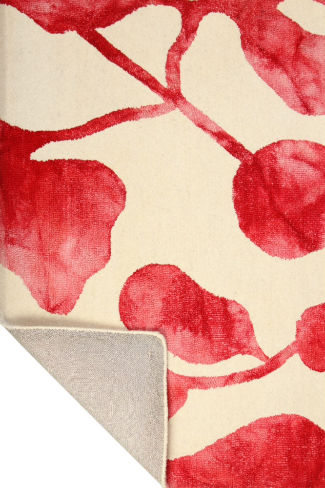 RED IVORY DIP DYED FLORAL HAND TUFTED CARPET