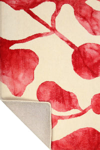 RED IVORY DIP DYED FLORAL HAND TUFTED CARPET by Imperial Knots - Image 4