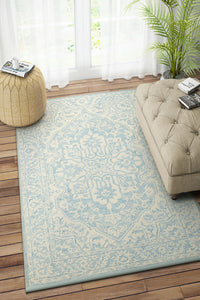 BLUE PERSIAN HAND TUFTED CARPET by Imperial Knots - Image 2