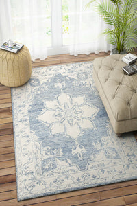 BLUE PERSIAN HAND TUFTED CARPET by Imperial Knots - Image 2