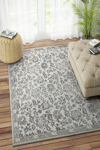GREY FLORAL HAND TUFTED CARPET by Imperial Knots - Image 2