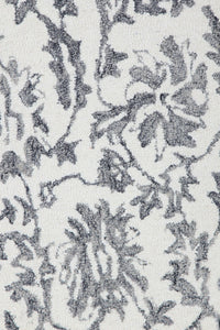 GREY FLORAL HAND TUFTED CARPET by Imperial Knots - Image 3