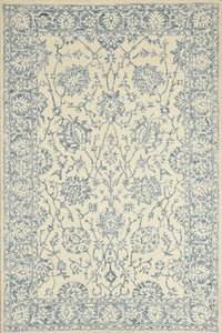 BLUE AND IVORY PERSIAN HAND TUFTED CARPET by Imperial Knots - Image 1