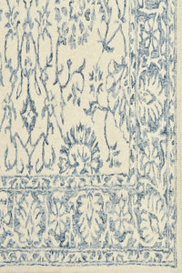 BLUE AND IVORY PERSIAN HAND TUFTED CARPET by Imperial Knots - Image 3