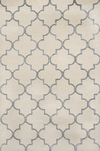 IVORY AND SILVER MOROCCAN HAND TUFTED CARPET by Imperial Knots - Image 1