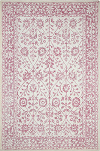 PINK TRADITIONAL HAND TUFTED CARPET by Imperial Knots - Image 1