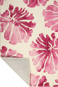 PINK DIP DYED FLORAL HAND TUFTED CARPET by Imperial Knots - Image 4