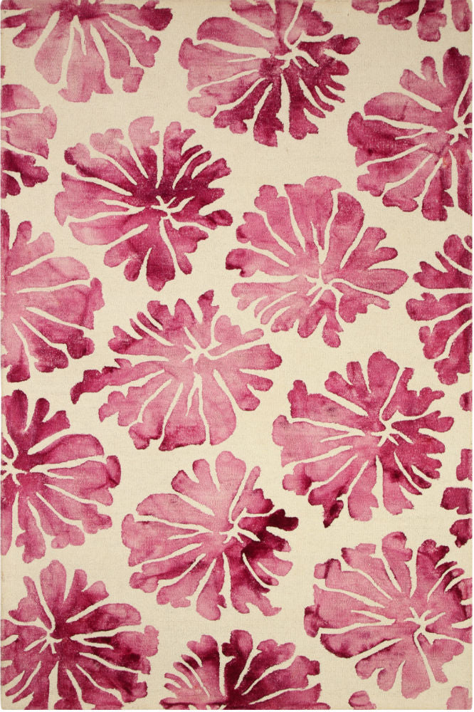 PINK DIP DYED FLORAL HAND TUFTED CARPET