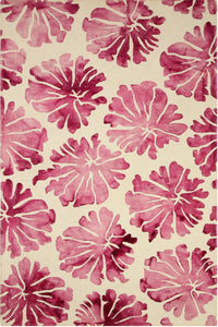 PINK DIP DYED FLORAL HAND TUFTED CARPET by Imperial Knots - Image 1