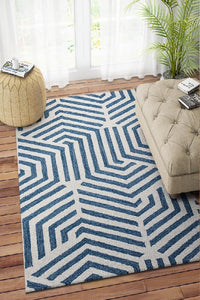 BLUE IVORY BESPOKE HAND TUFTED CARPET by Imperial Knots - Image 2