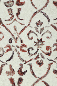 RED MULTICOLOR FLORAL HAND TUFTED CARPET by Imperial Knots - Image 3