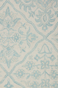 TEAL IVORY TRADITIONAL HAND TUFTED CARPET by Imperial Knots - Image 3