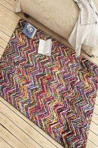 MULTICOLOR CHINDI HAND TUFTED CARPET by Imperial Knots - Image 2