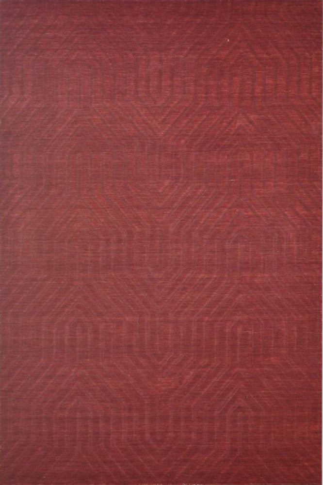 MAROON GEOMETRIC HAND KNOTTED CARPET