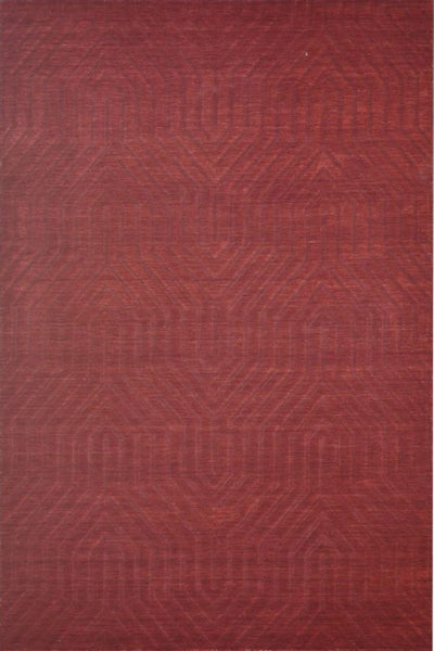 MAROON GEOMETRIC HAND KNOTTED CARPET