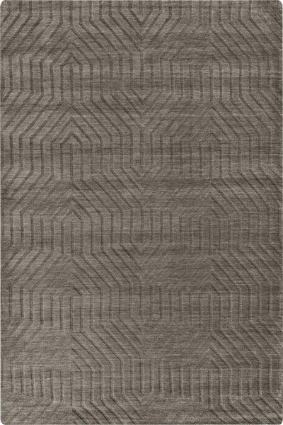 GREY GEOMETRIC HAND KNOTTED CARPET