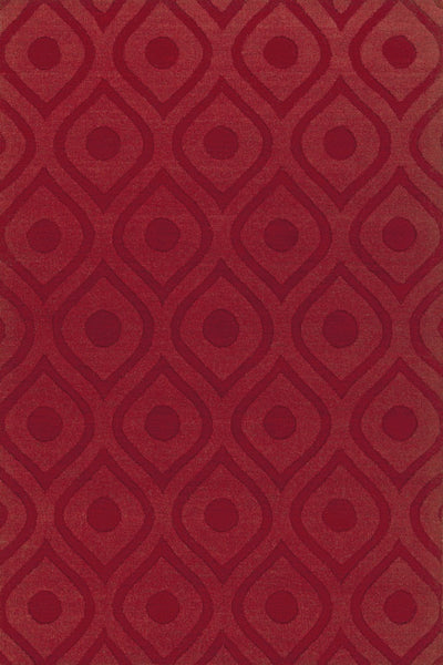 RED GEOMETRIC HAND KNOTTED CARPET