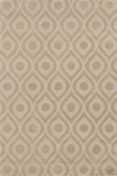 BEIGE GEOMETRIC HAND KNOTTED CARPET