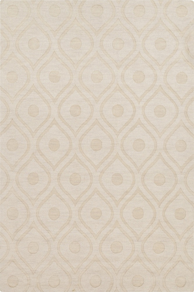 IVORY GEOMETRIC HAND KNOTTED CARPET
