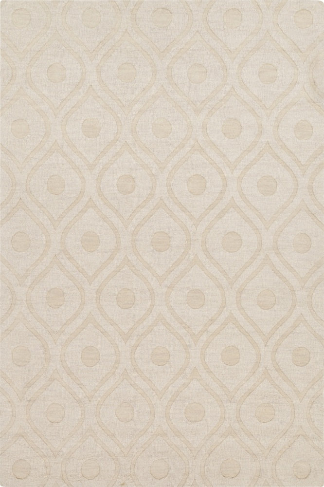 IVORY GEOMETRIC HAND KNOTTED CARPET by Imperial Knots - Image 1