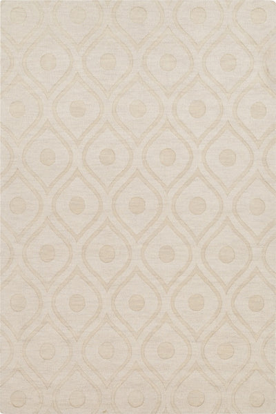 IVORY GEOMETRIC HAND KNOTTED CARPET