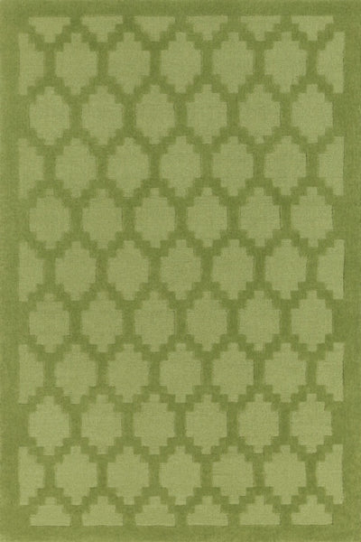 GREEN GEOMETRIC HAND KNOTTED CARPET