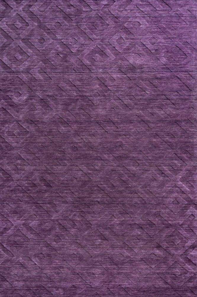 PURPLE GEOMETRIC HAND KNOTTED CARPET