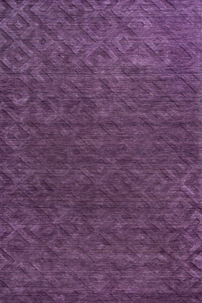 PURPLE GEOMETRIC HAND KNOTTED CARPET