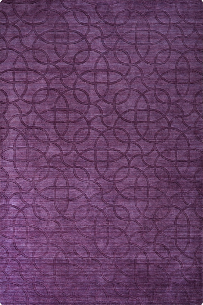 PURPLE SOLID HAND KNOTTED CARPET