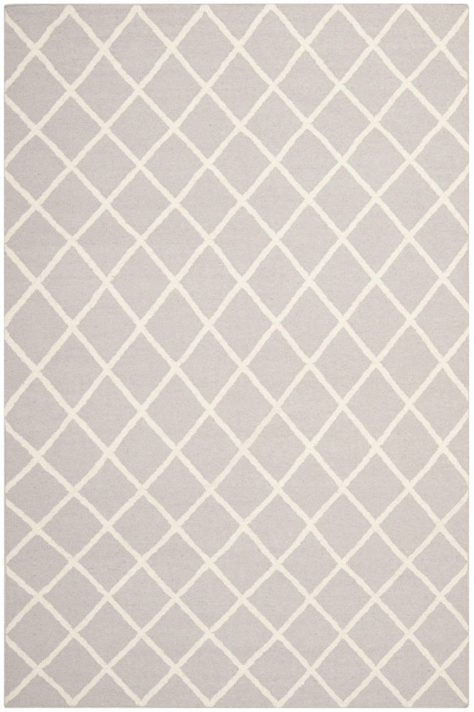 GREY TRELLIS HAND WOVEN DHURRIE