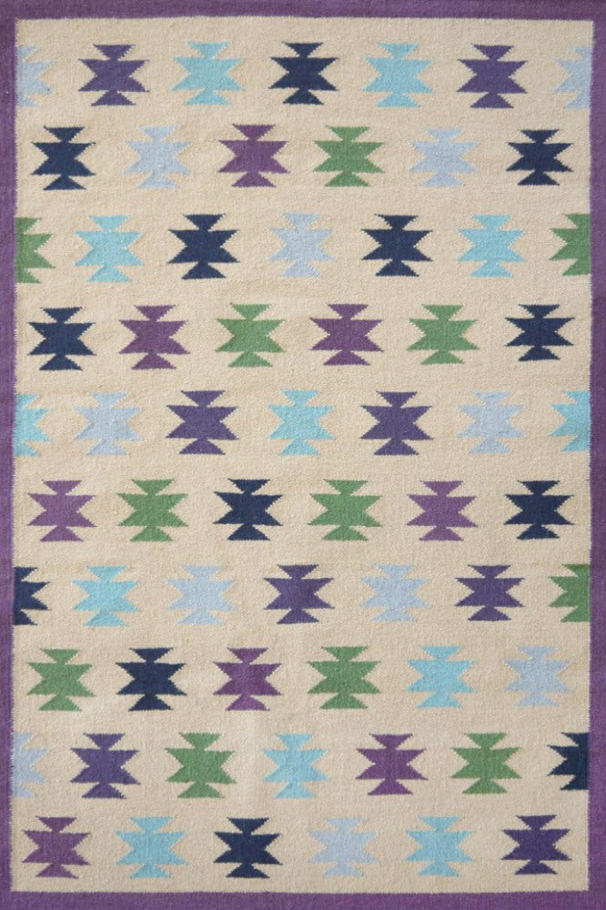 MULTICOLOR AZTEC HAND WOVEN KILIM DHURRIE