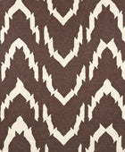 BROWN ZIG ZAG HAND WOVEN DHURRIE by Imperial Knots - Image 1